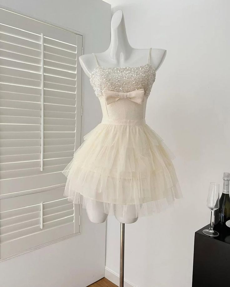 Cute A Line Spaghetti Straps Satin Tulle Sequin Short Prom Dress,Homecoming Dress,16th Birthday Dress GG3617