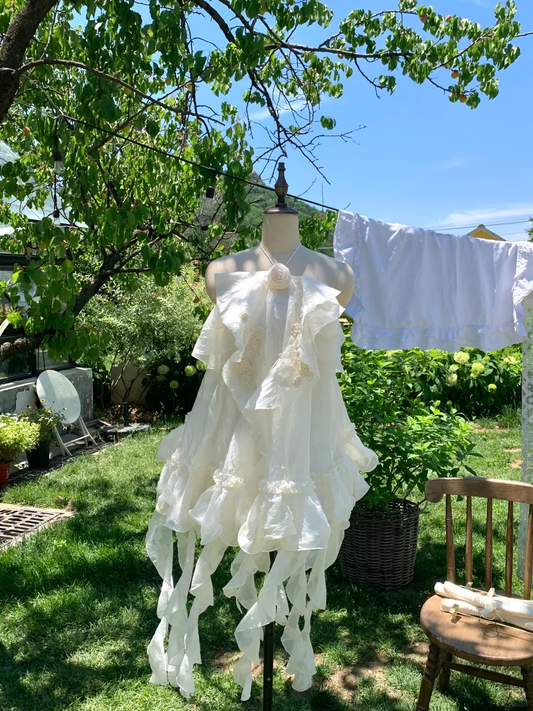 Cute A Line Halter Satin Chiffon Ruffles Short Homecoming Dress,Summer Birthday Dress GG3691