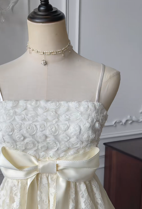 Cute A Line Spaghetti Straps Lace With Bow Short Homecoming Dress,Summer 15th Birthday Dress GG3735