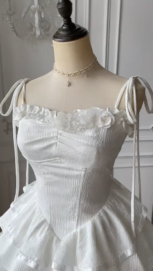 White 16th A Line Sapghetti Straps Satin Tiered Short Homecoming Dress,Summer Birthday Dress GG3744