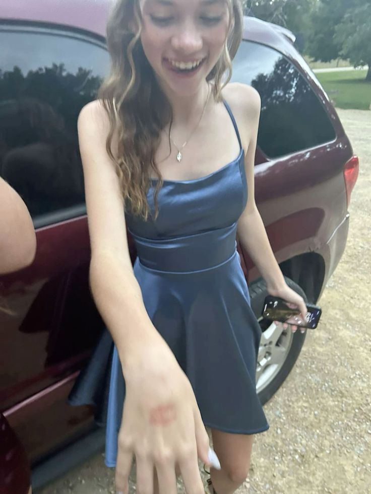 Simple Navy A Line Halter Satin Short Homecoming Dress,Summer 20th Birthday Dress GG3765