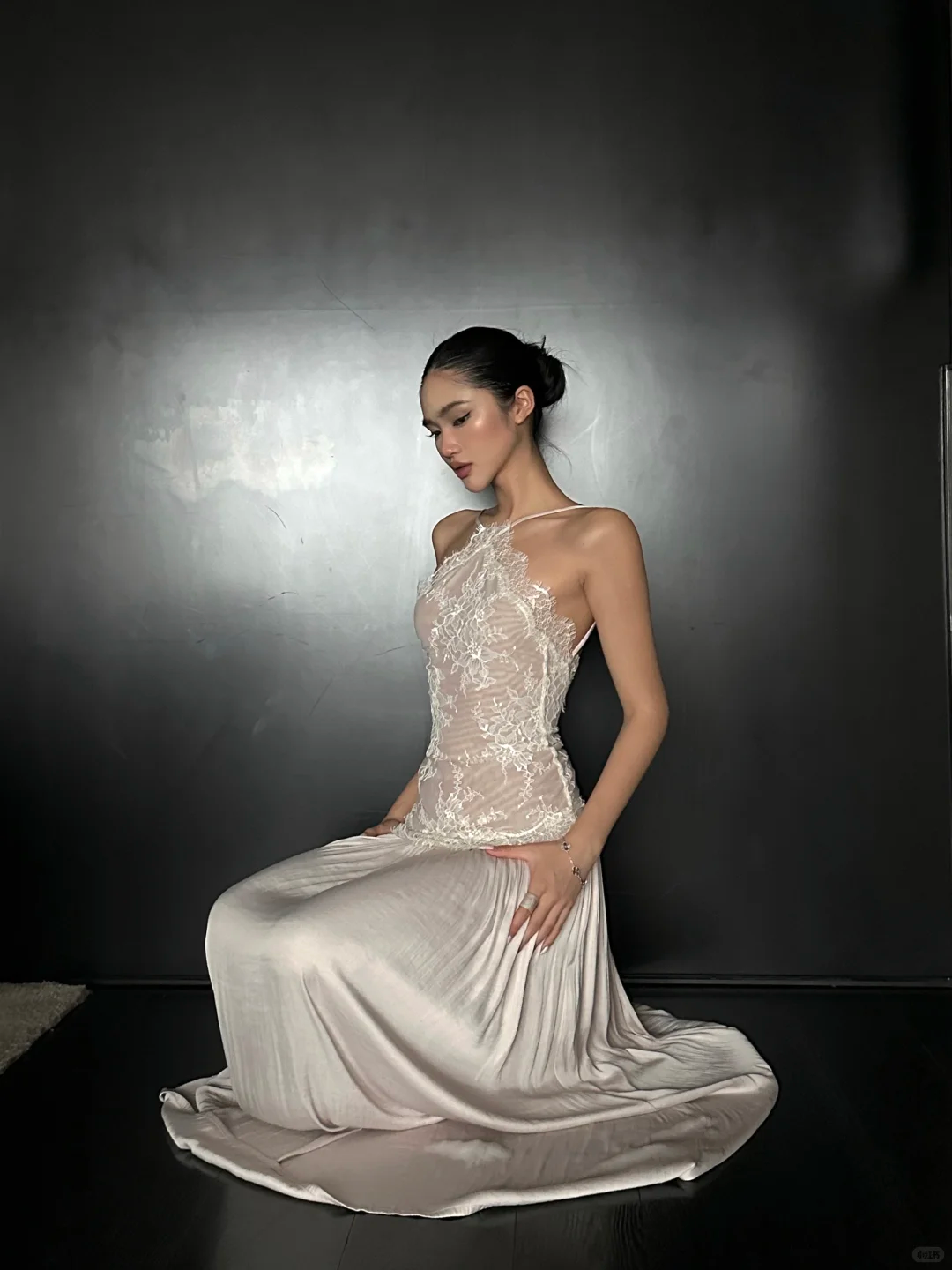 Pretty A Line Halter Satin Lace Backless Long Prom Dress,Party Dress,Evening Dress GG3852