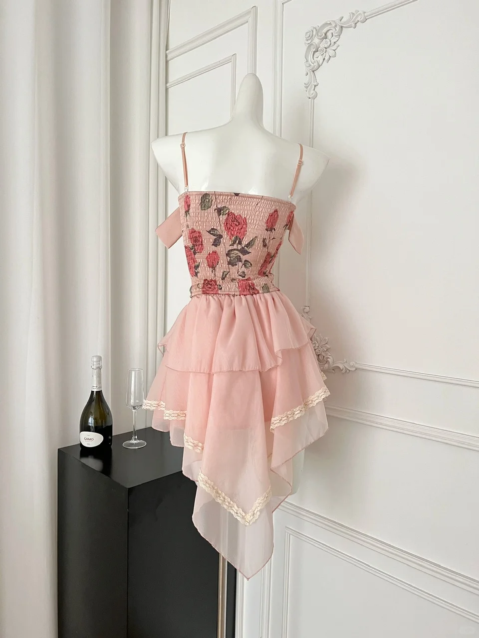 Unique A Line Spaghetti Straps Satin Chiffon Short Homecoming Dress,Summer 17th Birthday Dress GG3975