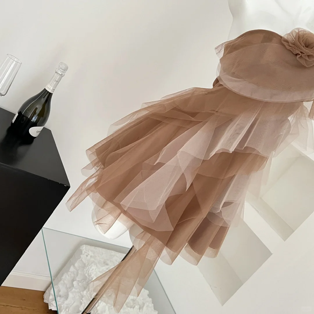 Classy A Line One Shoulder Tulle Short Homecoming Dress,Summer 18th Birthday Dress GG3980