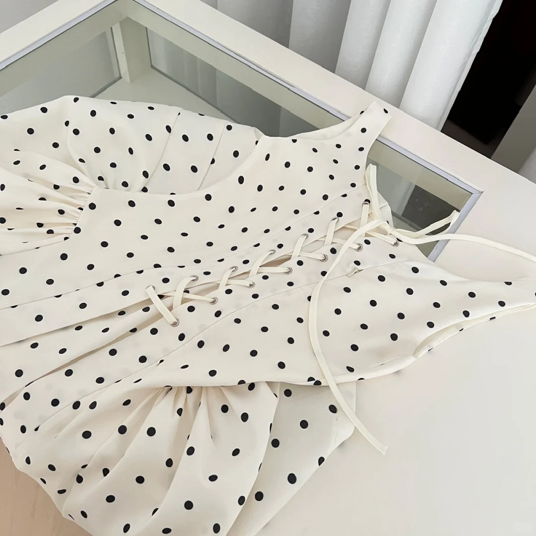 Elegant A Line Square Satin Lace Polka Dots Short Homecoming Dress,Summer 17th Birthday Dress GG3986