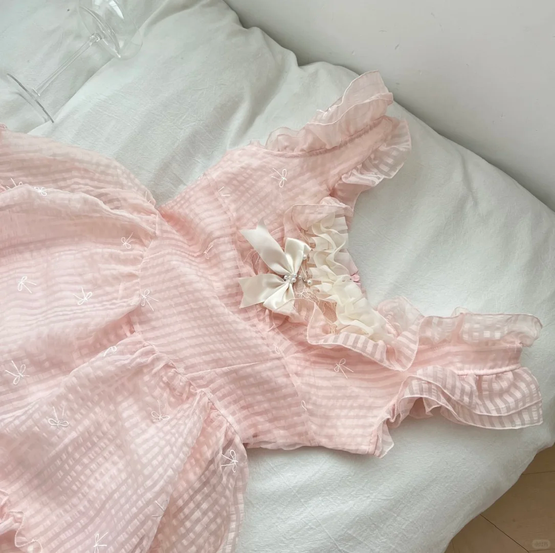 Sweet 16th Pink A Line Chiffon With Bow Short Homecoming Dress,Summer Birthday Dress GG4038