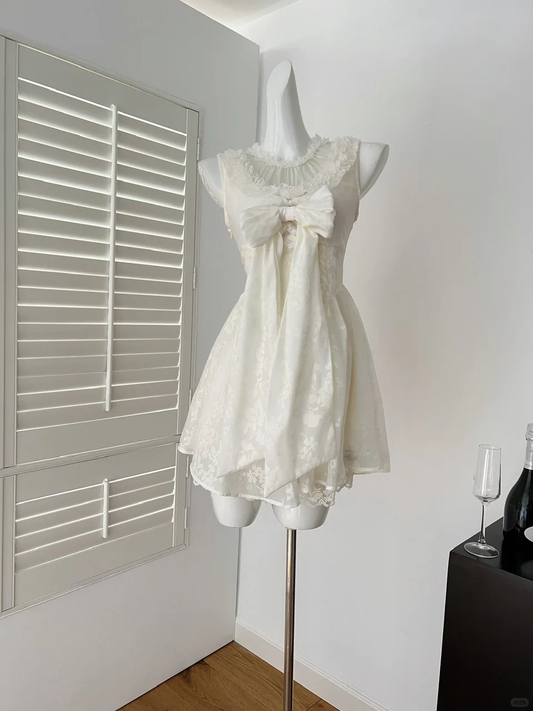 Pretty A Line Lace With Bow Short Homecoming Dress,Summer 17th Birthday Dress GG4040