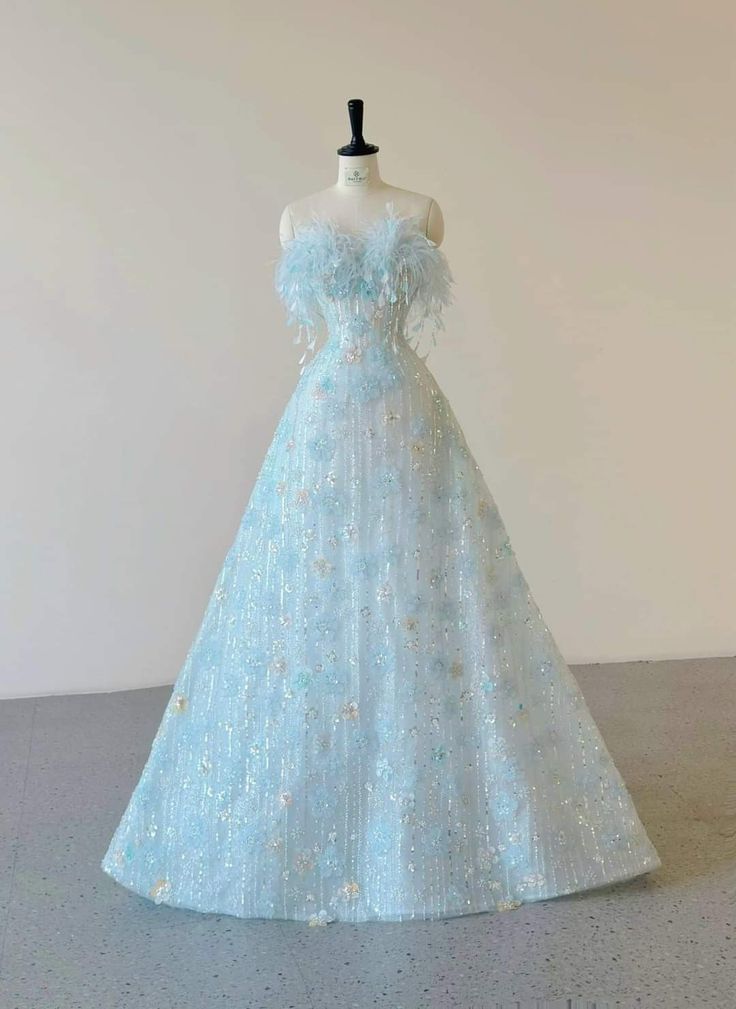 Exquisite A Line Sweetheart With Imitation Feather Beading Sequin Long Prom Dress, Evening Dress GG413