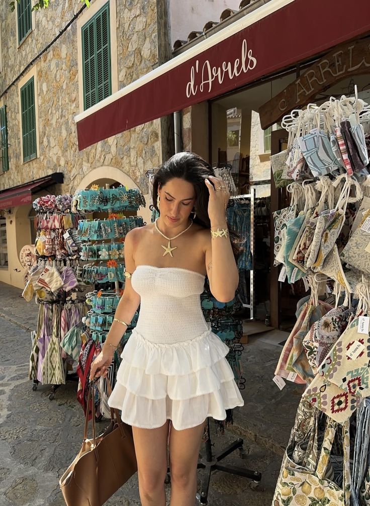 Cute A Line Strapless White Satin Tiered Short Homecoming Dress,Summer 18th Birthday Dress GG4141