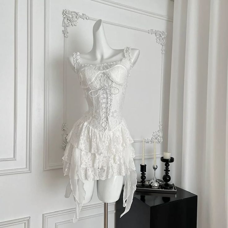 Sweet 17th White A Line Spaghetti Straps Lace Short Homecoming Dress,Summer Birthday Dress GG4195