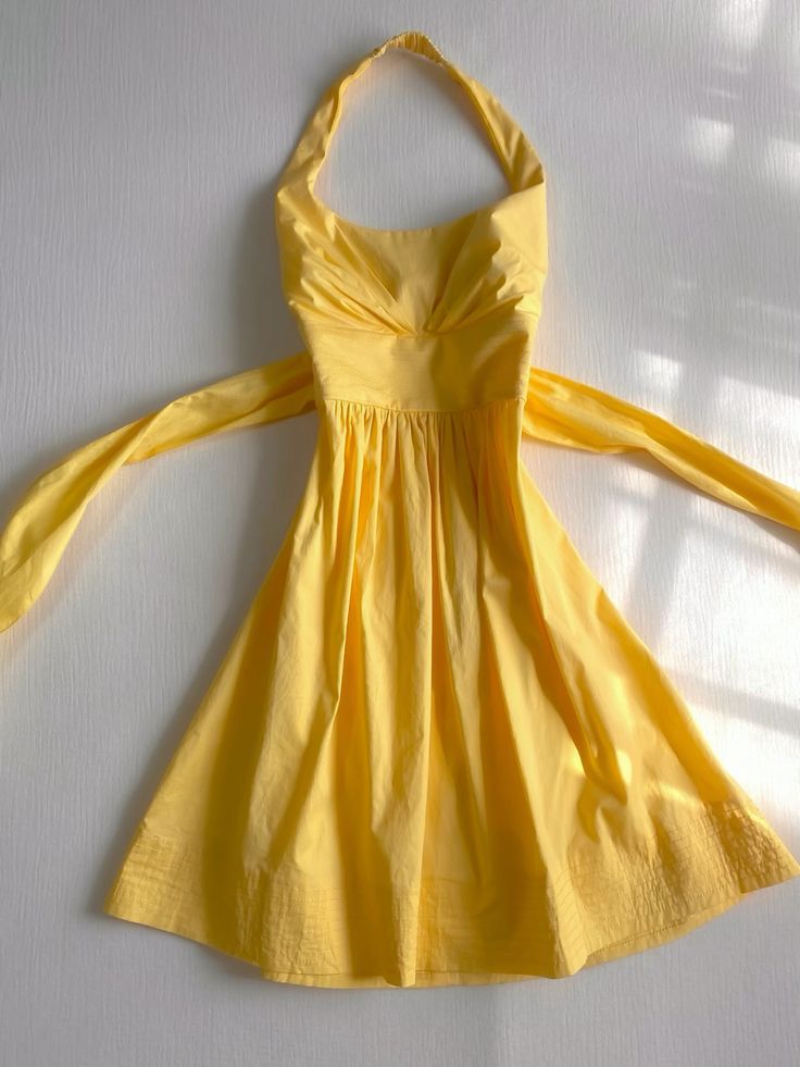 Yellow A Line Halter Satin Short Homecoming Dress,Summer 21th Birthday Dress GG4245