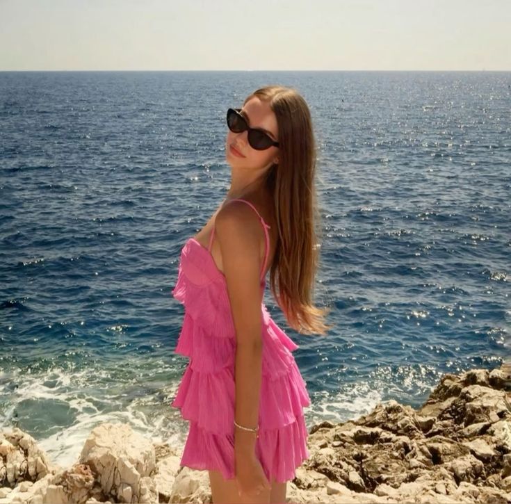 Hot Pink A Line Spaghetti Straps Satin Tiered Short Homecoming Dress,Summer 18th Birthday Dress GG4257