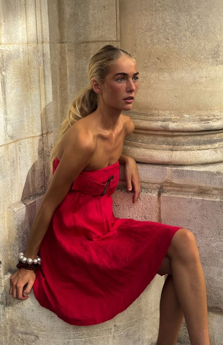 Red A Line Strapless Satin Short Homecoming Dress,Summer 19th Birthday Dress GG4261