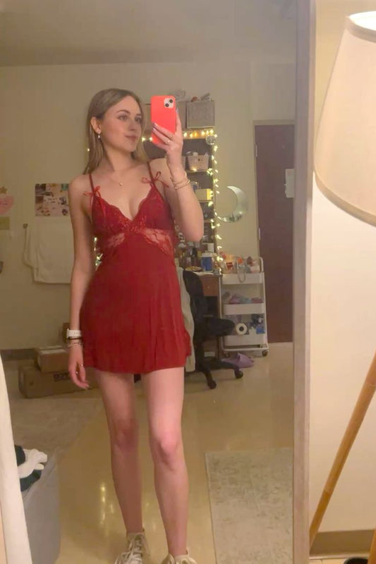 Sexy Burgundy A Line Spaghetti Straps Satin Lace Short Homecoming Dress,Summer 19th Birthday Dress GG4263