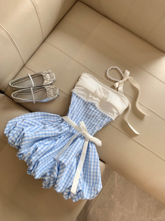 Chic A Line Strapless Satin Bow Short Homecoming Dress,Summer 17th Birthday Dress GG4271