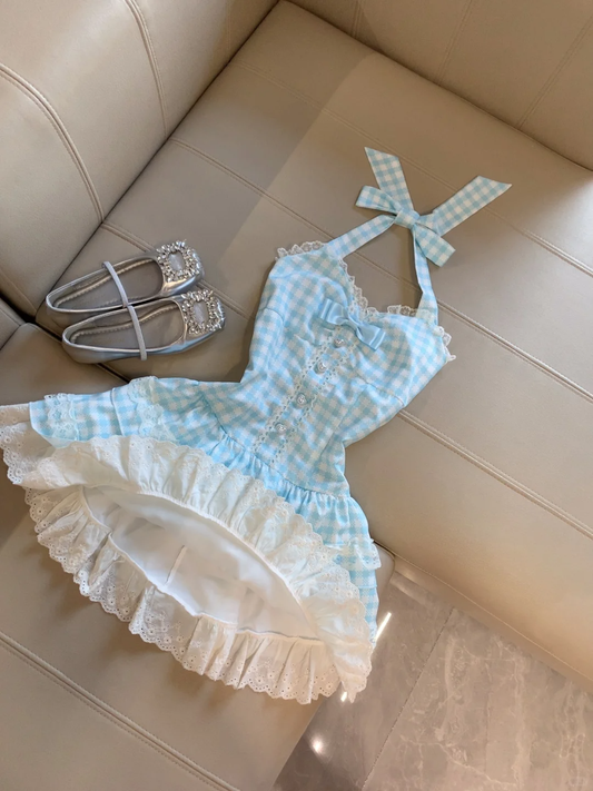 Unique A Line Halter Satin Lace Short Homecoming Dress,Summer 18th Birthday Dress GG4331