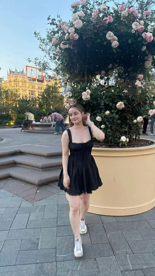 Sexy A line Spaghetti Straps Black Satin Short Homecoming Dress,Summer 20th Birthday Dress GG4336