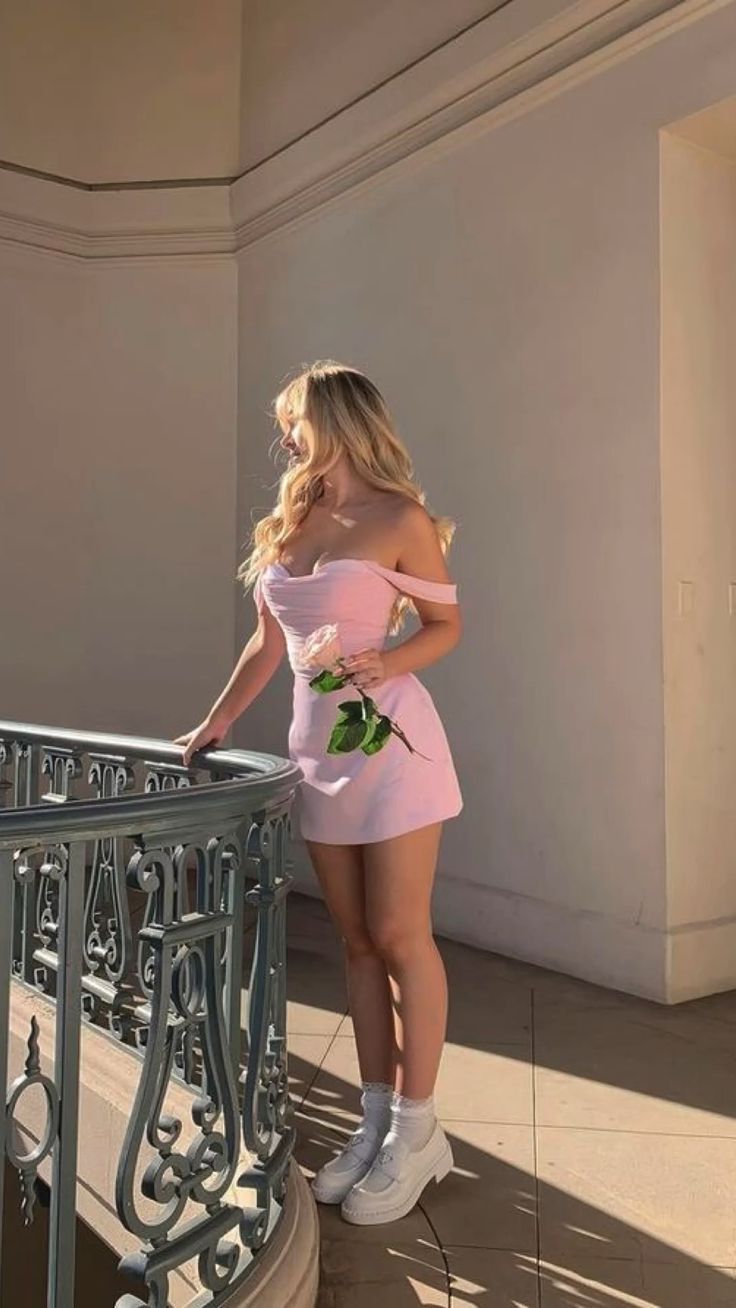 Sweet 16th A Line Off The Shoulder Pink Satin Short Homecoming Dress,Summer Birthday Dress GG4341