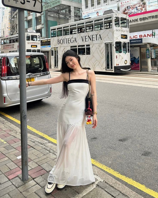 Modest Mermaid Spaghetti Straps Satin Chiffon Long Prom Dress,Party Dress,Formal Evening Dress GG4499