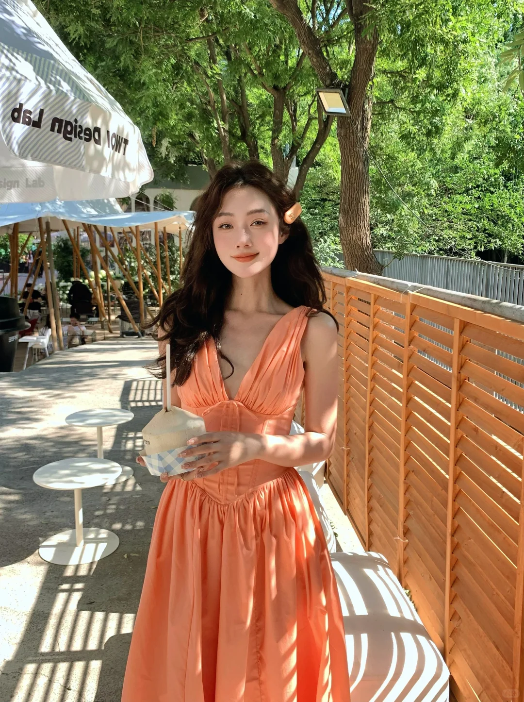 Pastel Orange A Line V Neck Satin Long Prom Dress,Party Dress,Formal Evening Dress GG4504