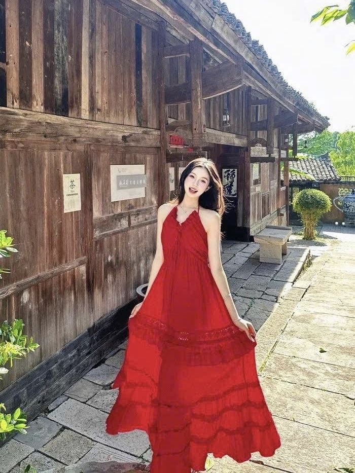 Red A Line Halter Satin Long Prom Dress,Party Dress,Formal Evening Dress GG4521