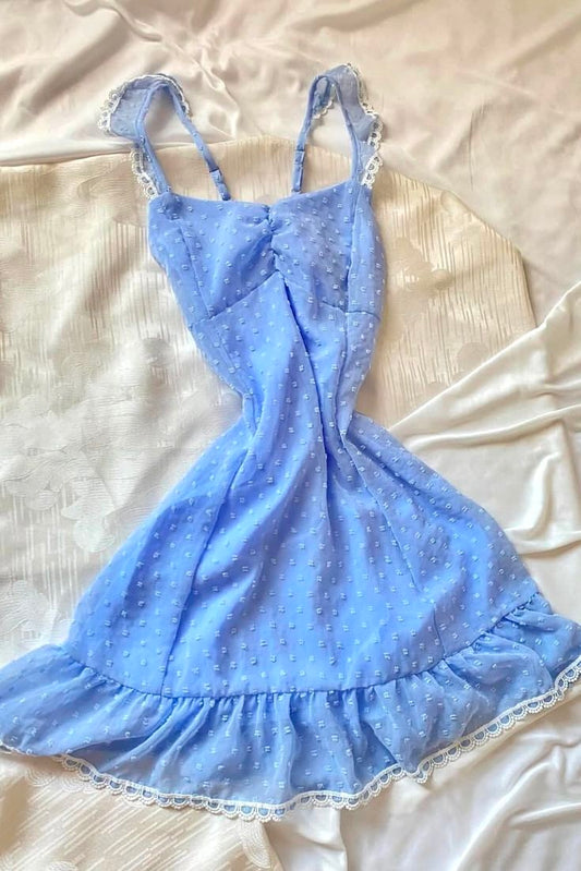 Chic A Line Spaghetti Straps Satin Lace Short Homecoming Dress,Vacation Dress,Summer 17th Birthday Dress GG4787