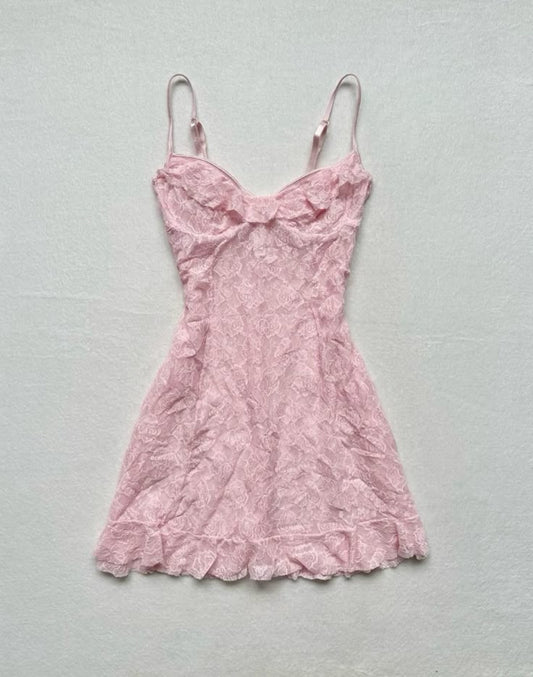 Sweet Pink A Line Spaghetti Straps Lace Short Homecoming Dress,Vacation Dress,Summer 18th Birthday Dress GG4800
