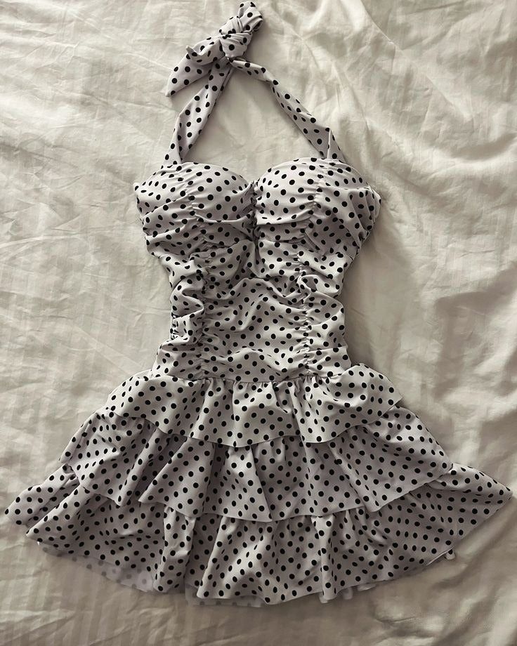Cute A Line Spaghetti Straps Satin Polka Dots Short Homecoming Dress,Vacation Dress,Summer 20h Birthday Dress GG4831