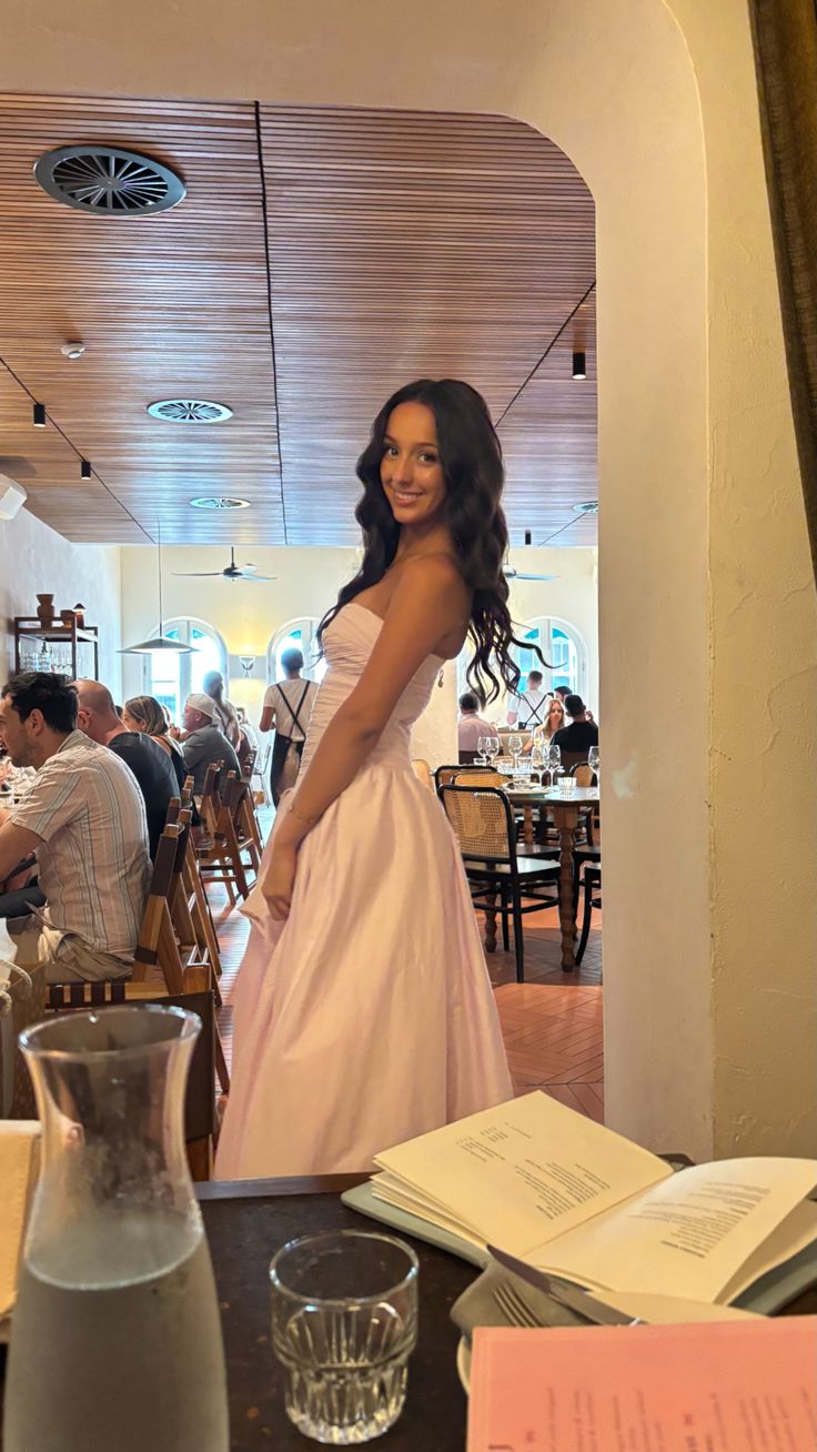 Pretty Pink A Line Strapless Satin Long Prom Dress,Party Dress,Formal Evening Dress GG5073