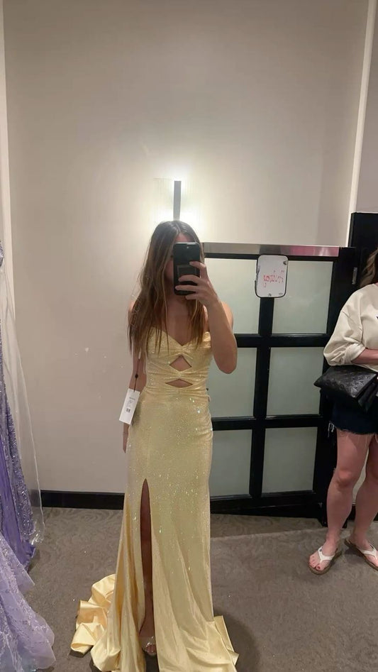 Shiny Mermaid Sweetheart Satin Sequin Slit Long Prom Dress,Evening Dress GG5141