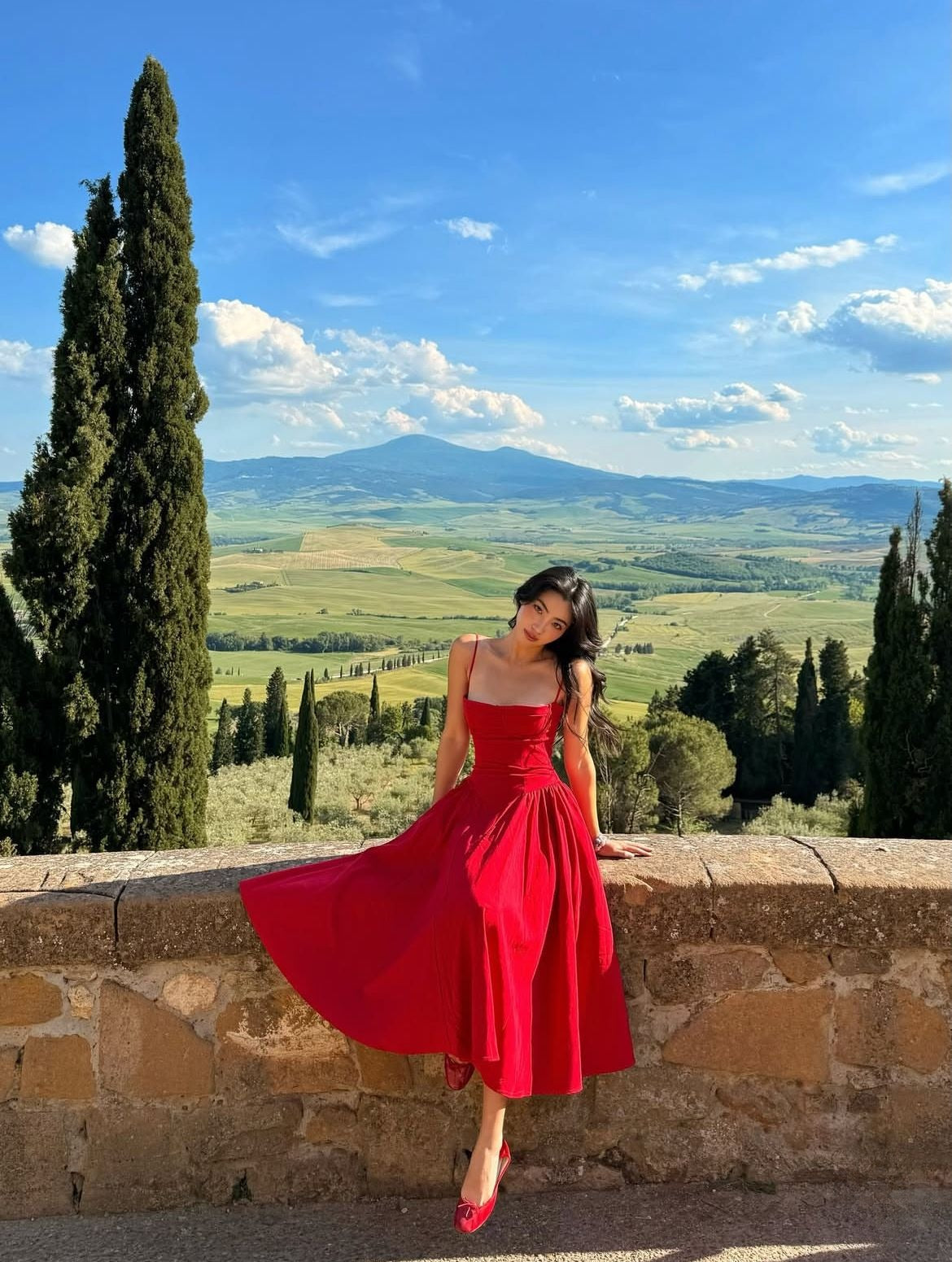 Elegant A Line Red Spaghetti Straps Satin Without Sleeves Long Prom Dress,Evening Dress GG5276