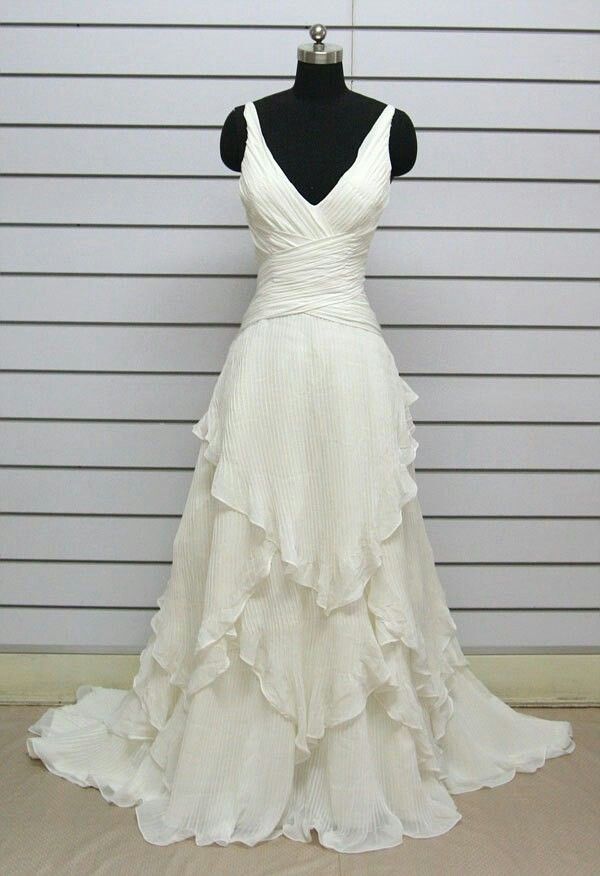 Chic A Line V Neck Chiffon Without Sleeves Long Prom Dress,Evening Dress GG5390