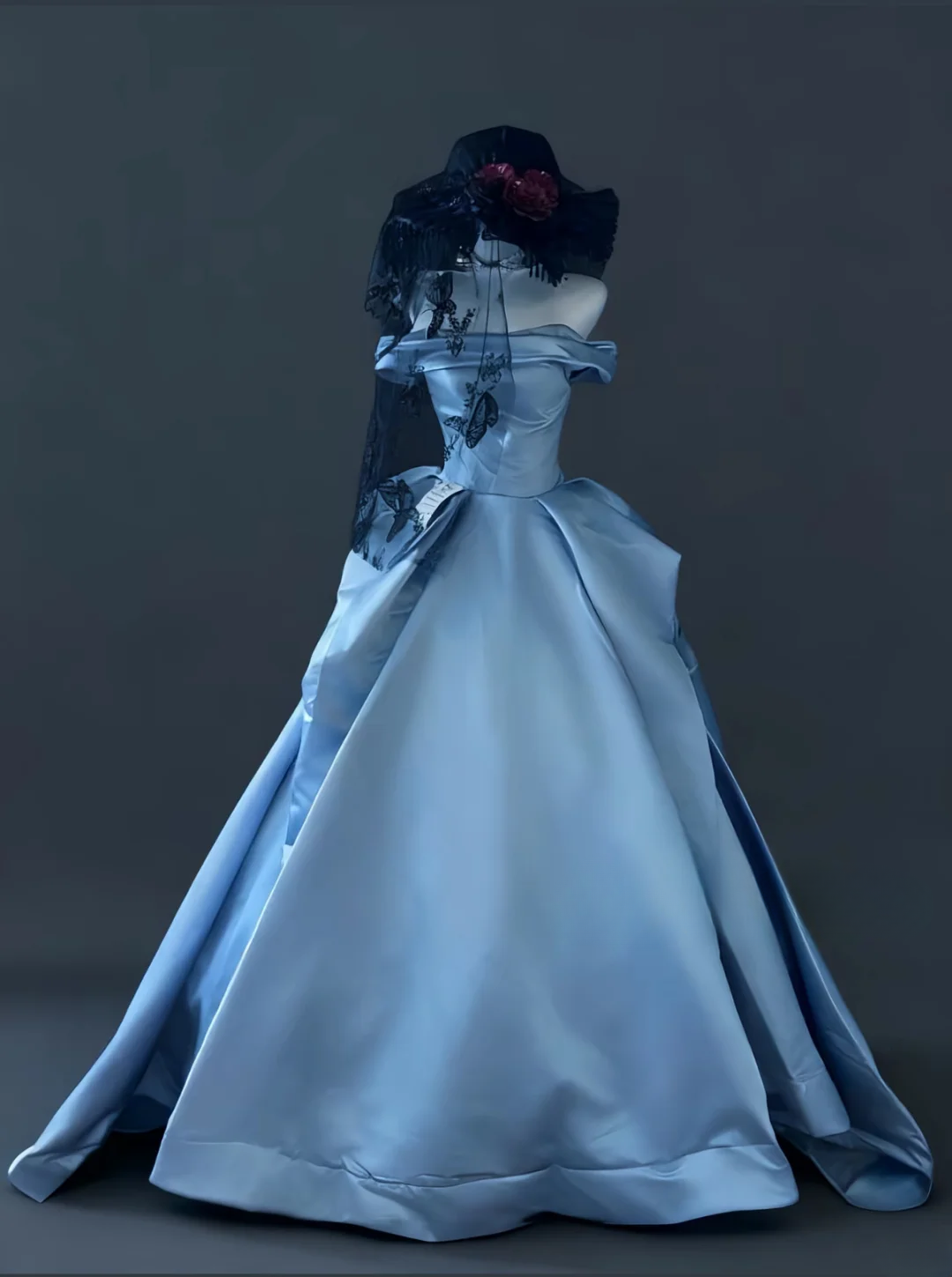 Elegant Ball Gown Off The Shoulder Satin Without Sleeves Long Prom Dress,Evening Dress GG5498