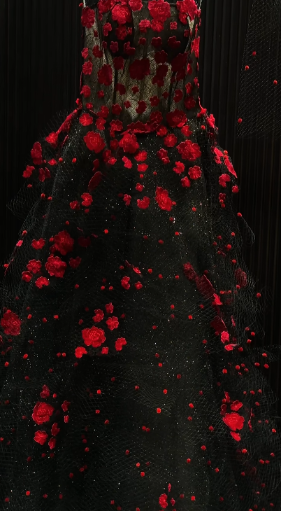 Unique A Line Strapless Tulle Applique Without Sleeves Long Prom Dress,Evening Dress GG5504