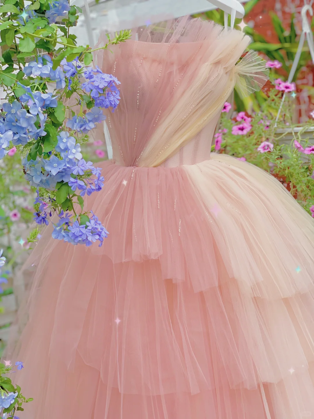 Cute Ball Gown Strapless Tulle Without Sleeves Long Prom Dress,Evening Dress GG5510