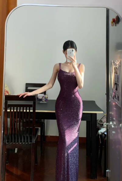 Shiny Mermaid Sequin Without Sleeves Long Prom Dress,Evening Dress GG5548