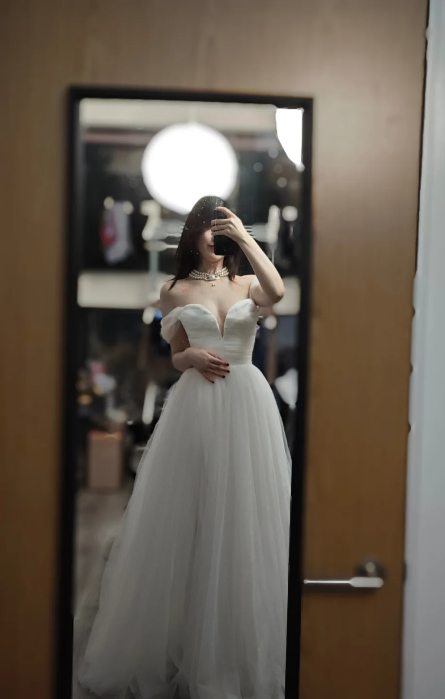 White A Line Off The Shoulder Tulle Without Sleeves Long Prom Dress,Evening Dress GG5555