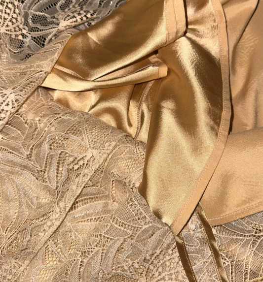 Gold Mermaid Halter Satin Lace Without Sleeves Long Prom Dress,Evening Dress GG5565