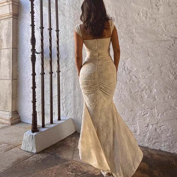 Sexy Mermaid Low Collar Satin Long Prom Dress,Evening Dress GG913