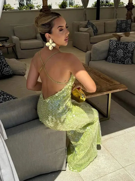 Charming Mermaid Spaghetti Straps Sequin Long Prom Dress,Evening Dress GG921