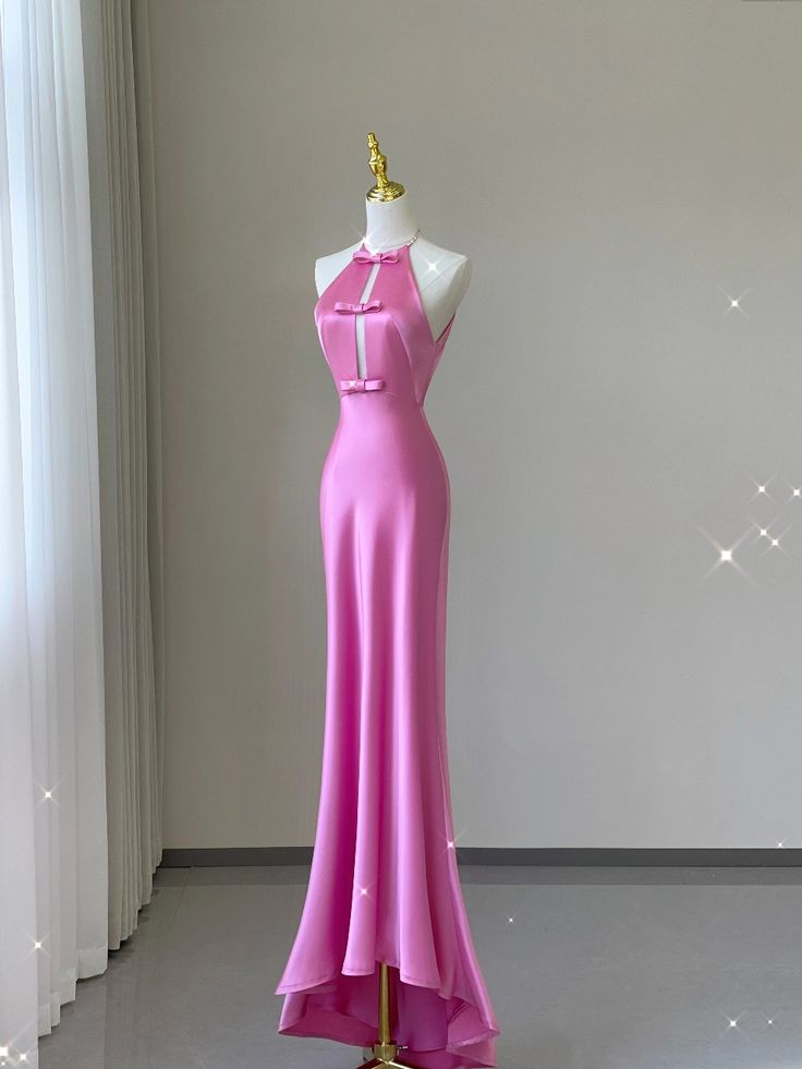 Gorgeous Mermaid Halter Silk Bow Long Prom Dress,Evening Dress GG954