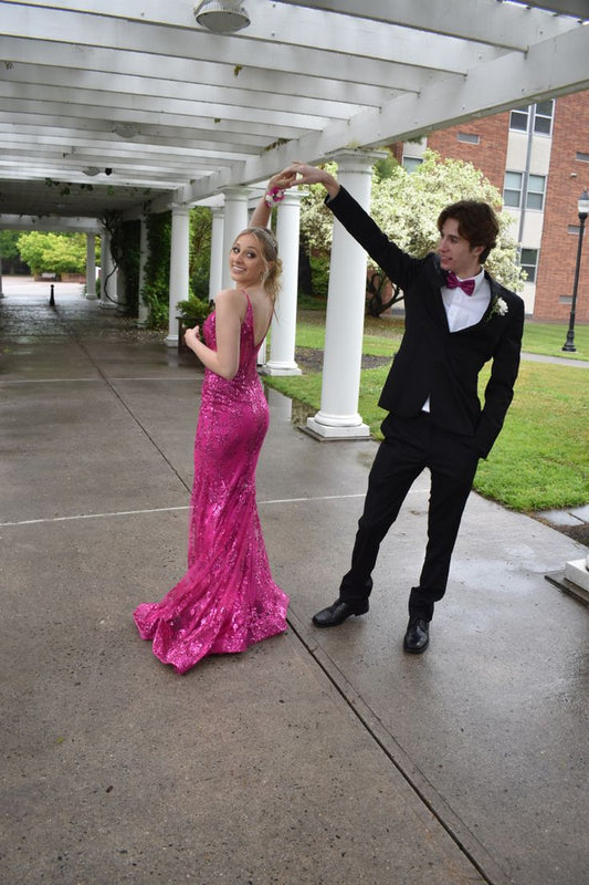 Gorgeous Mermaid Spaghetti Straps Sequin Long Prom Dress,Evening Dress GG1001