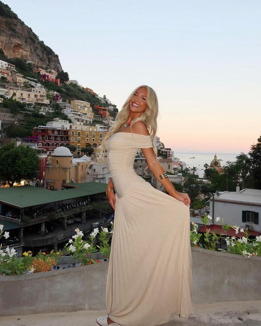 Elegant A Line Off The Shoulder Ivory Elastic Satin Long Prom Dress,Evening Dress GG1024