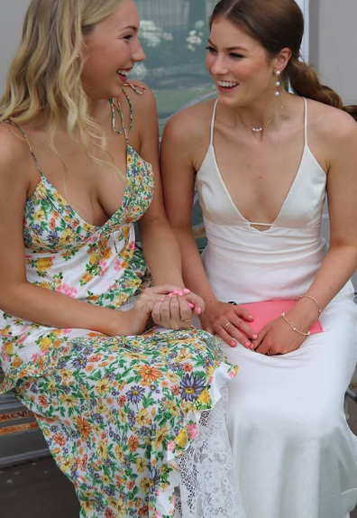 Chic A Line Spaghetti Straps V Neck Printing Chiffon Long Prom Dress,Evening Dress GG1025