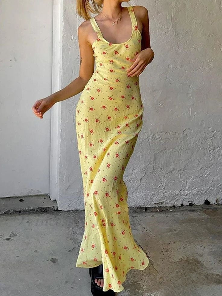 Elegant Mernaid Low Collar Pastel Yellow Satin Long Prom Dress,Evening Dress GG1043