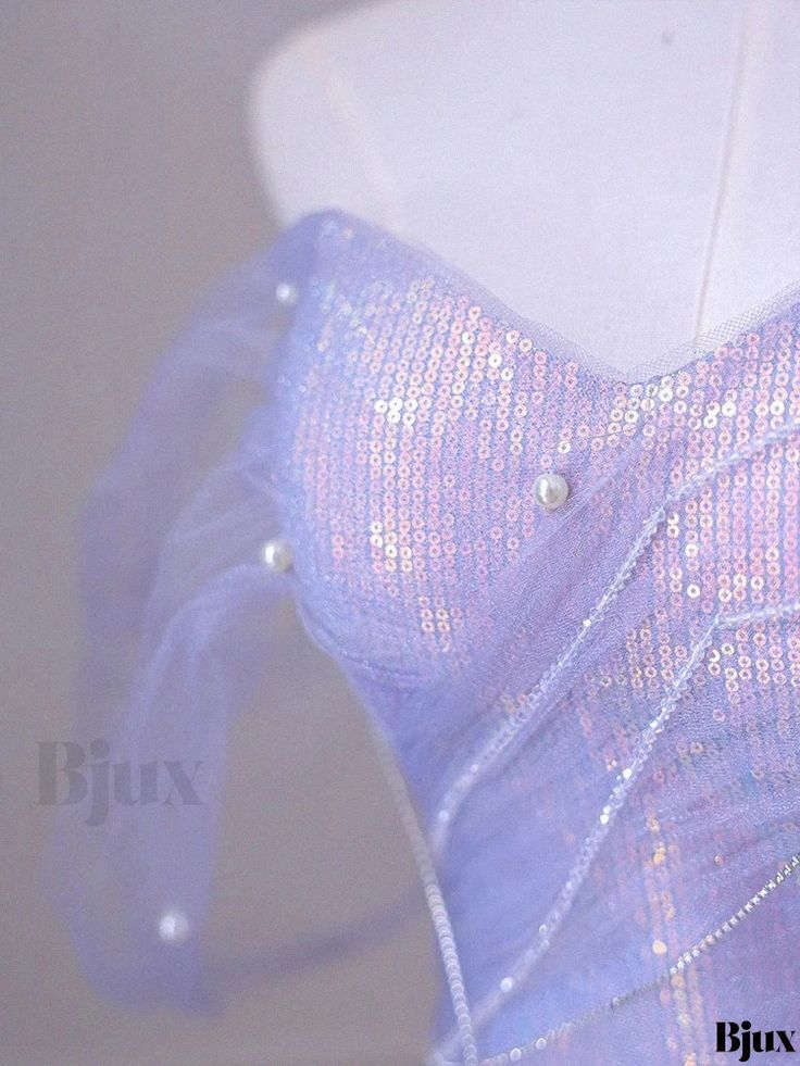 New Exquisite Mermaid Off The Shoulder Lilac Beading Sequin Long Prom Dresses, Evening Dresses GG105