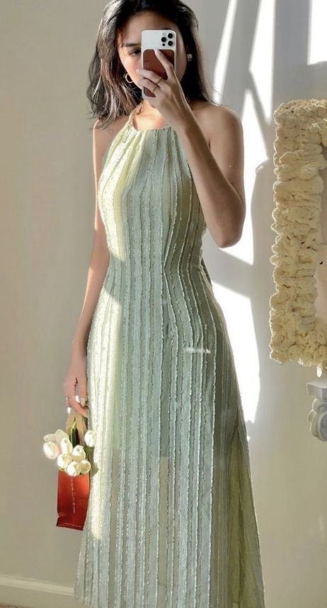 Elegant A Line Halter Mint Green Pleats Chiffon Long Prom Dress,Evening Dress GG1145