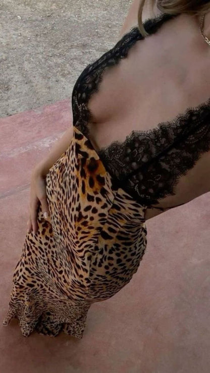 Sexy Mermaid Lace Straps V Neck With Leopard Velvet Long Prom Dress,Evening Dress GG1197