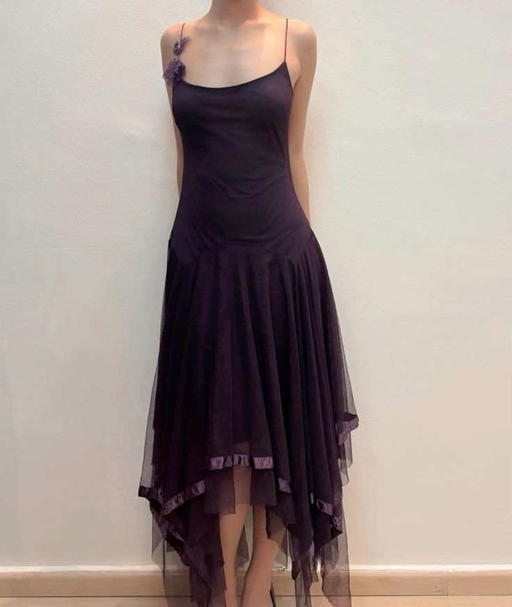 Elegant A Line Spaghetti Straps Tulle Irregular Hem Long Prom Dress,Evening Dress GG1252