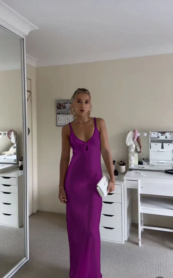 Simple Mermaid Spaghetti Straps Satin Long Prom Dress,Evening Dress GG1256